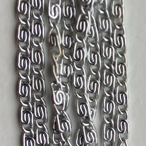 Lightweight Multi-Strand Silver Necklace and Matching Pierced Dangle Earrings - Picture 5 of 10